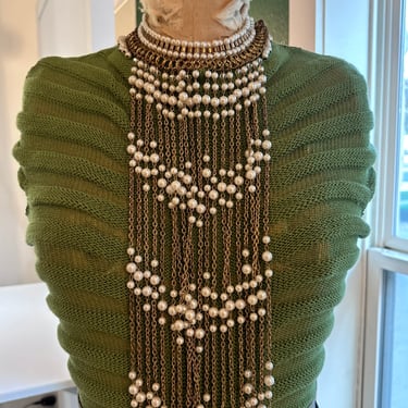 Reserved Large Pearl Bib Necklace