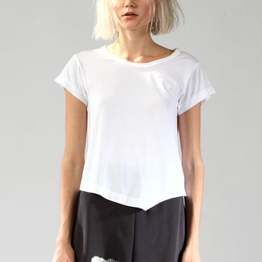 Asymmetric T-Shirt in WHITE or MOSS