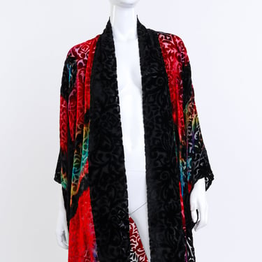 Shibori Velvet Burnout Short Kimono