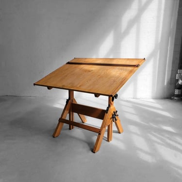 Antique Industrial Adjustable Drafting Table