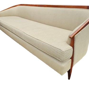 Mid Century Modern Sofa with wood trim  | 