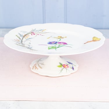 Antique French Butterfly & Floral Compote