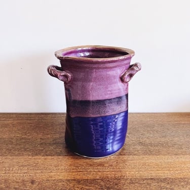 Vintage Studio Pottery Hand Built Ceramic Utensil Holder / Vase 