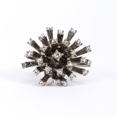 Clear Firework Burst Cocktail Ring