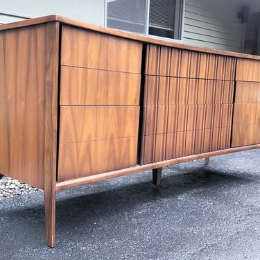 Mid  Century Modern Walnut Dresser by Unagusta, the Strata Series 