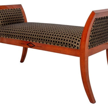 J. Robert Scott Upholstered Mahogany Bench