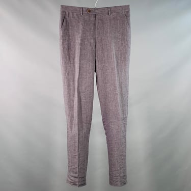 PAUL SMITH Size 32 Grey Charcoal Linen Flat Front Tapered Casual Pants