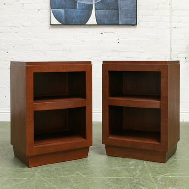 Pair of Vintage Nightstands with open cabinet space