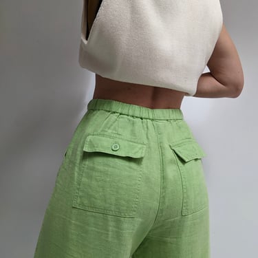 Vintage Lime Linen Leisure Pants