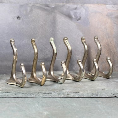 Set of 6 Vintage Metal Hooks | Vintage Coat Hooks | Salvage Hooks | Bixley Shop 