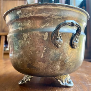 Vintage Brass Planter Cache Pot 