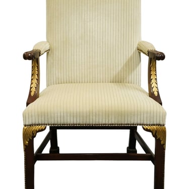 HIGH END Italian Provincial Studded Cream / Off White Upholstered Accent Arm Chair 