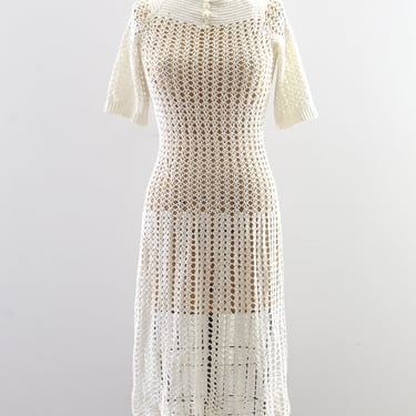 Vintage 1930s Hand Crocheted Dress