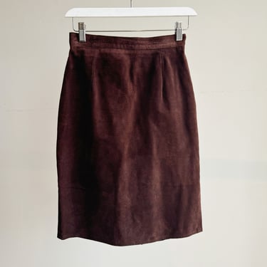 Umber Suede Pencil Skirt