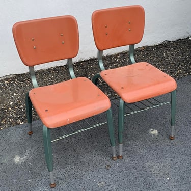 1940s Pair of Fiberglass School Desk Chairs