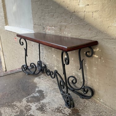 Solid Iron & Mahogany Console