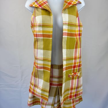 1970s Patty Woodard Plaid Skort Set 