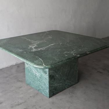 Post Modern Square Green Marble Dining Table 