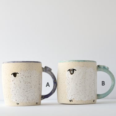 Sheep Mugs with Large Sheep | Handmade Pottery | Handmade Ceramics | Birthday Gift | Christmas Gift 