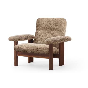 BRASILIA LOUNGE CHAIR - SAHARA SHEEPSKIN & WALNUT