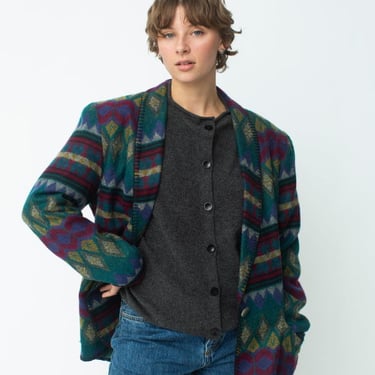 Blanket-Stitched Southwestern Blazer