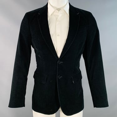 PS by PAUL SMITH Size 38 Black Corduroy Cotton Notch Lapel Sport Coat