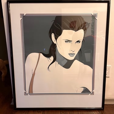 Huge Vintage Patrick Nagel Framed Lytho Print 