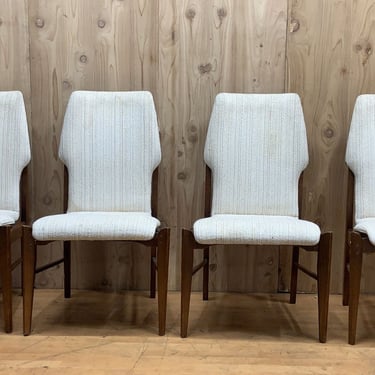 H.W. Klein Sculpted Back Dining Chairs of Walnut, Set of Six