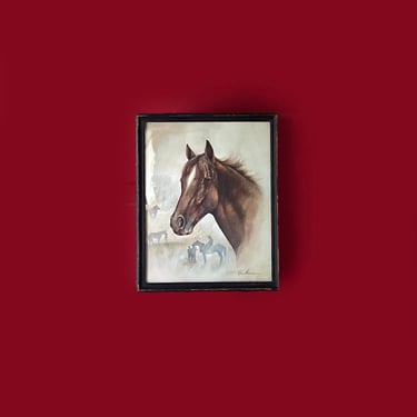 Vintage Ruane Mannine framed horse print 