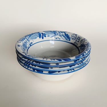 BLUE FLORAL BOWLS - S/4 