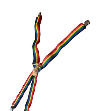 Rainbow Leathercraft Suspenders With Leather and Metal Hardware 