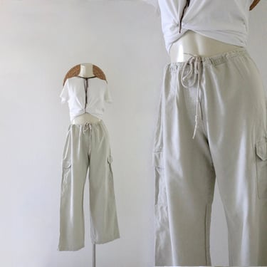 worrrn draw string linen trousers - s - see details + pics 