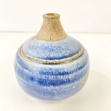 Mid Century Modern Studio Pottery Ceramic Vase Weedpot Signed Jonas