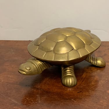 Vintage Brass Turtle Trinket Dish 