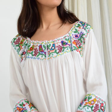 Hand Embroidered Birds Blouse 