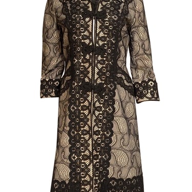 Alberto Makali - Black & Cream Lace Coat Sz 6