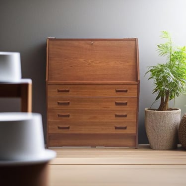 Mid Century Danish Teak Secretary, 1960s 