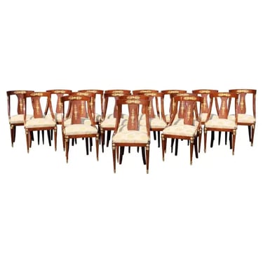 Set of 14 18th C. Gustavian Egyptian Revival Dining Chairs Attributed to  Ephraim Stahl - Get The Gusto