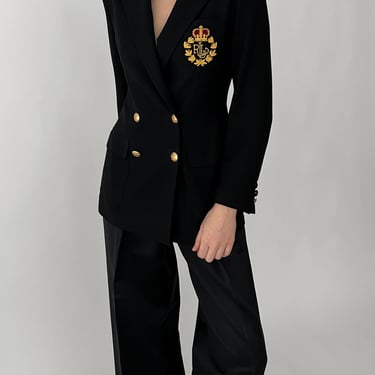 Vintage Ralph Lauren Noir Crest Blazer