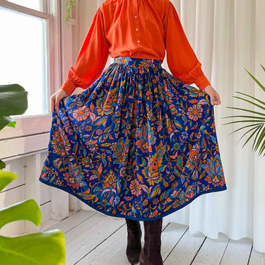 70s Yves Saint Laurent Floral Skirt