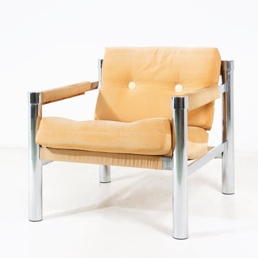 Mid Century Chrome Sling Chair 