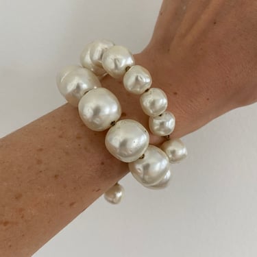 Designer Miriam Haskell Style Pearl Wrap Bracelet