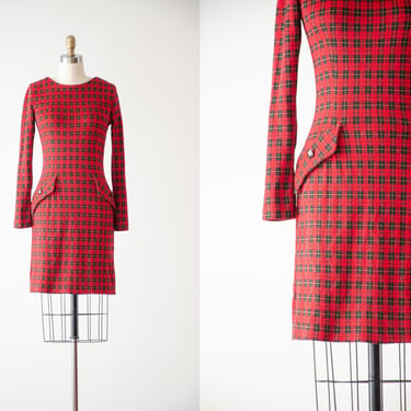 red plaid dress | 90s y2k vintage All That Jazz dark academia short tartan plaid long sleeve mini dress 