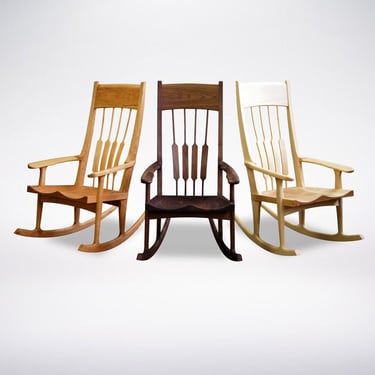 Rocking Chair Solid Wood Handmade Organic Finish Contemporary modern design maloof inspired 