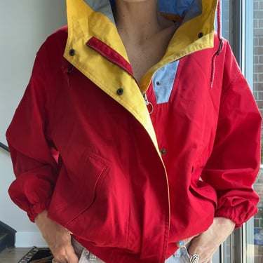 VTG 90s Primary Colors Hooded Jacket 