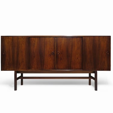 1950's Scandinavian Brazilian Rosewood Sideboard with Center Bar