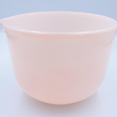 Vintage 1950s Glasbake for Sunbeam Small Mixing Bowl w/ Pour Spout Light Pink 