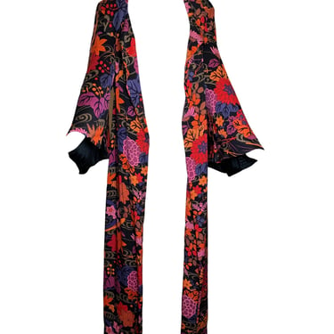 Hanae Mori 70s Full Length Floral Print Coat