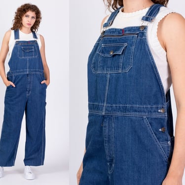 Vintage 1980s 80s Pointer denim overalls dungarees bib brace workwear low  back work chore 35” x 34” advertising straps
