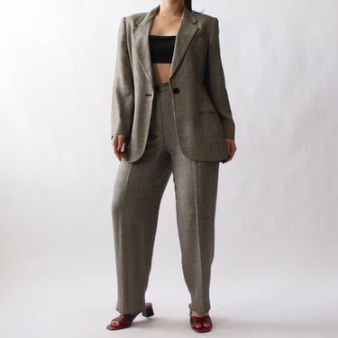 90s Slinky Plaid Pantsuit - W28